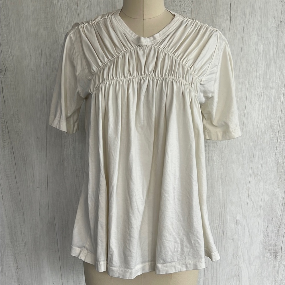 Clu ruched ivory tshirt Gathered Women's Top XS